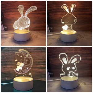 Luz Nocturna LED USB 3D con Base de Acrílico ABS Mini, Diseño de Ilusión Novedoso para Decoración del Hogar, Venta al por Mayor - Product Image 3
