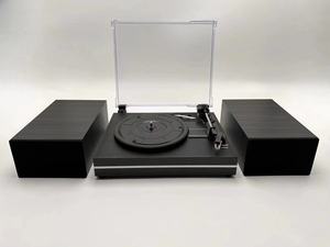Tourne-disque pour <span class=keywords><strong>vinyle</strong></span> avec haut-parleurs externes, tourne-disque à courroie, double haut-parleurs stéréo, support vintage pour LP, 3 vitesses, <span class=keywords><strong>sans</strong></span> <span class=keywords><strong>fil</strong></span> - Product Image 5