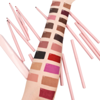 Crayon à lèvres imperméable rose en gros sous marque privée, crayon contour des lèvres mat noir et brun foncé personnalisé à haute pigmentation