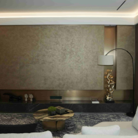 Panneau mural en bois d'ingénierie durable, résistant à l'humidité, facile à installer, pour un intérieur de salon moderne et contemporain, avec une garantie de 5 ans