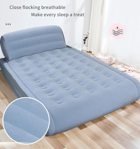 Colchón de Aire Doble <span class=keywords><strong>Queen</strong></span> Size de PVC Aterciopelado Moderno Personalizado, Plegable, con Cabecera, Suave, >30cm de Grosor, para Dormitorio, Hotel, Hogar - Product Image 3