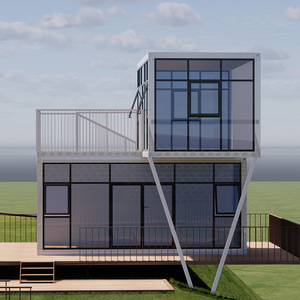 Maisons containers avec verre Villa de deux étages empilable 20 pieds Prix Vente en gros Maisons containers internationales - Product Image 3