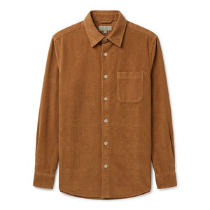 Camisas de Hombre de Manga Larga de Pana 100% Algodón de Calidad Superior, Personalizadas OEM con Botones - Product Image 1
