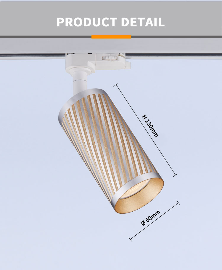 Adjustable Golden LED Ceiling Track Lights Aluminium AC 220-240V