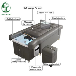 Fauteuil de Soin Tête et Pédicure Jincheng pour Salon, Lavage, Massage, Dossier Électrique Relevable, Shampoing et <span class=keywords><strong>Spa</strong></span> - Product Image 6