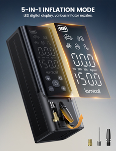 เครื่องสูบลมยางอัจฉริยะ Lamicall VHEP01-N แบบพกพา <span class=keywords><strong>ไฟ</strong></span>ฟ้า 150PSI 5000mAh ไร้สาย พร้อมระบบปิดอัตโนมัติ สำหรับรถบรรทุกและรถยนต์ - Product Image 5
