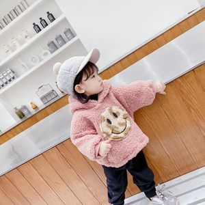 Pantalones Cálidos de Invierno para Niña al por Mayor, Conjunto de Sudadera con Capucha y Cara Sonriente de Sherpa, de Proveedor Chino - Product Image 2