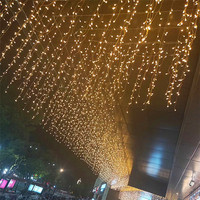Haute qualité 3X3M LED décoration extérieure cascade rideau commercial glaçon lumière noël led fée guirlande guirlande lumineuse