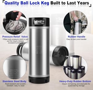 19L Bóng Khóa Keg New Bia Keg Corny Tank 304 Thép Không Gỉ Cao Su Xử Lý Xô Bóng Khóa Cornelius Phong Cách - Product Image 4