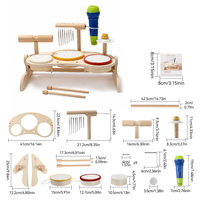 Nouvelle table musicale éducative en bois pour enfants, avec barres de clochettes, tambour, cymbale, ensemble de percussion, instruments de musique sans BPA, baguettes de batterie, Montessori