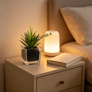 Mini-herbe artificielle en forme d'épée dans un vase carré en verre avec plante de yucca en <span class=keywords><strong>sable</strong></span> noir, fausse verdure, plantes succulentes pour la décoration intérieure - Product Image 1