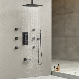 Phòng Tắm Giấu 10 Inch Shower Head Chải Vàng Vòi Hoa Sen Vòi 4 Cách Hoàn Chỉnh Tĩnh Nhiệt Lượng Mưa Hệ Thống Vòi Hoa Sen Set - Product Image 2