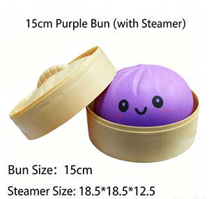 Jouet Squishy Réaliste en Forme de Boulette Vapeur, Jouet Anti-Stress à Rebond Lent et Façonnable, Unisexe, Âge 8 à 13 Ans, Matériau TPE - Product Image 4