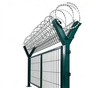 Malla <span class=keywords><strong>de</strong></span> Aislamiento Galvanizada Ondulada <span class=keywords><strong>para</strong></span> Cercas <span class=keywords><strong>de</strong></span> Aeropuertos y Prisiones, Antiescalada, con Pilar en Y, Anticaída, y Modelado 3D - Product Image 4