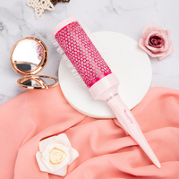Brosses à cheveux rondes en nylon résistant à la chaleur, extra longues, de haute qualité, pour femmes, avec peigne à rouleaux, emballées dans des boîtes cadeaux personnalisées Wanmei.