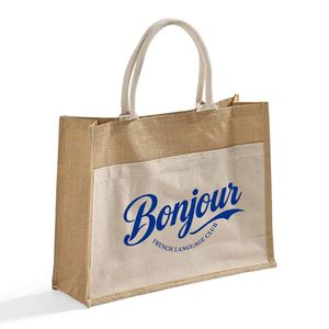 Bolsa de Yute Personalizada al por Mayor para la Academia de Innovación, con Bolsillo Frontal de Lona, Ideal para Impresión, Bolsa de Regalo - Product Image 2