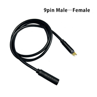 Câble de Moteur de Vélo Électrique 9 Broches, Câble d'Extension de Moteur de Roue pour Vélo Électrique, Câble Mâle-Femelle, Accessoire pour Vélo Électrique, 1m