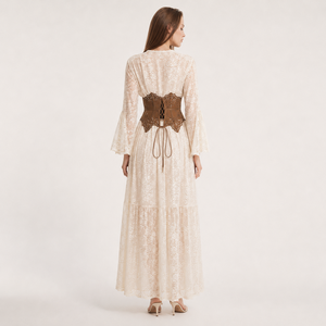 Cinturón Corsé de Gamuza Sintética con Corte Láser Personalizado SHENGFU, Cinturón Vintage <span class=keywords><strong>para</strong></span> Mujer, Cincher de Cintura, Diseño Bohemio, Fabricación OEM ODM - Product Image 2