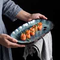 Service de vaisselle japonais en émail réactif, bols, assiettes et plats irréguliers de qualité supérieure pour restaurant et maison, mise en scène artistique de la table