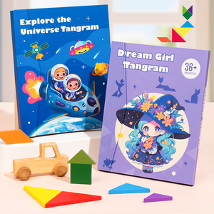 Tùy chỉnh ABS hình học Tangram cuốn sách tự làm Câu Đố Hội Đồng Quản trị trò chơi Cube Montessori giáo dục học tập hỗ trợ giảng dạy đồ chơi cho trẻ em - Product Image 2