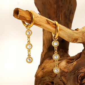 <span class=keywords><strong>Pendientes</strong></span> de joyería de acero inoxidable, borla de Color, inserción de moda Vintage, circón, acero inoxidable antialérgico, <span class=keywords><strong>pendientes</strong></span> de gota sin desvanecimiento - Product Image 4