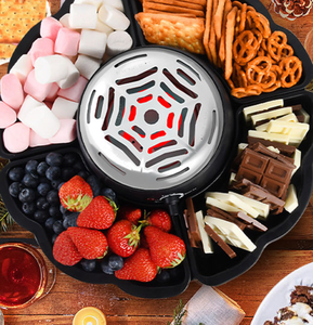 Máquina para Hacer Smores y Olla para Fondue Eléctrica 2 en 1, Kit de Smores de Mesa para Interiores con 4 Tenedores para Asar, 4 Bandejas Desmontables - Product Image 6