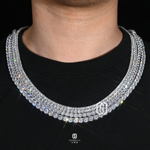 Cadena <span class=keywords><strong>de</strong></span> tenis <span class=keywords><strong>de</strong></span> <span class=keywords><strong>plata</strong></span> <span class=keywords><strong>de</strong></span> ley S925 <span class=keywords><strong>con</strong></span> moissanita VVS y <span class=keywords><strong>diamantes</strong></span> <span class=keywords><strong>de</strong></span> laboratorio <span class=keywords><strong>de</strong></span> 3-6 mm, estilo Iced Out Hip Hop, <span class=keywords><strong>para</strong></span> <span class=keywords><strong>hombre</strong></span> y mujer - Product Image 1