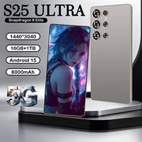 Nouveau modèle S25 Ultra 16 Go 1 To 5G 7,3 pouces 120 Hz AMOLED HD 12 cœurs 8000 mAh Double SIM Emplacement TF OTG Compatible mondial Nouvelle version