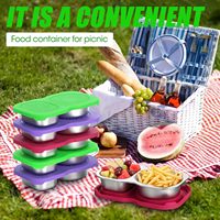 Conteneur alimentaire miniature de 150 ml, 2 compartiments, acier inoxydable, sans BPA, couvercle en silicone, boîte à goûter personnalisée pour enfants, couleur personnalisée