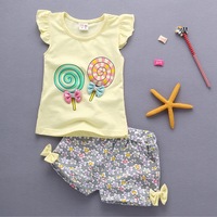 Ensemble 2 pièces élégant et formel pour bébés filles, motif floral, en tissu peigné respirant, coton et élasthanne, robe d'été, vêtements personnalisables avec logo