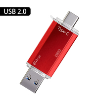 Memoria USB en Oferta, 8GB 16GB 32GB 64GB 128GB, Interfaz Dual Tipo-C y USB 2.0, Unidad Flash 2 en 1 (Negro y Azul)