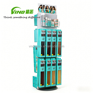 <b>Rotating</b> Floor-Standing Multi-Tier <b>Display</b> Rack for Hair Extensions & Wigs - Wig <b>Stand</b> - Product Image 1