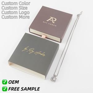 Nouvelle Annonce Produit Personnalisé Boîte à Bijoux Miniature en <span class=keywords><strong>Papier</strong></span> Kraft Écologique pour Colliers Femme – Vente en Gros - Product Image 2