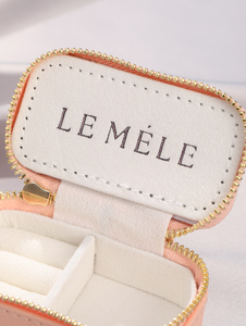 Mini Luxury Rectangle Portable Custom Logo PU Leather Jewelry <b>Box</b> <b>Small</b> Zipper Travel Case for Earrings and Rings <b>Storage</b> - Product Image 5