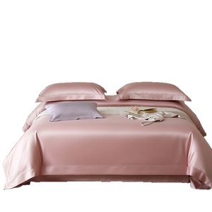 Juego de Cama de Cuatro Piezas de Lujo, 100% Algodón Egipcio de Fibra Larga, Color Sólido, Satinado, Suave, Transpirable y Agradable al Tacto - Product Image 2