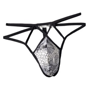 Men's Lace <b>See</b> <b>Through</b> Erotic Underwear Thin Polyester <b>Thong</b> With Real Touch Feeling For Valentine'S Day - Product Image 5
