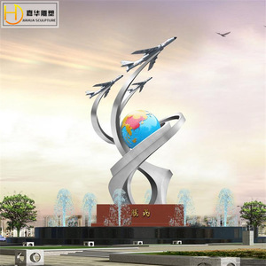 Escultura abstracta de acero inoxidable Jiahua, forma irregular, para montaje en suelo exterior, arte metálico hecho a mano. - Product Image 2
