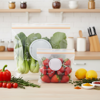 Sac refermable à glissière unique en plastique transparent LDPE PE écologique imprimé sur mesure avec logo pour l'emballage alimentaire