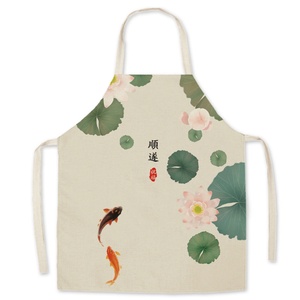 Delantal de Chef sin Mangas Estilo Chino 100% Algodón/Poliéster con Patrón de Fénix, Reutilizable, Cintura Ajustable, Embalaje de Regalo Personalizado de Lujo - Product Image 4