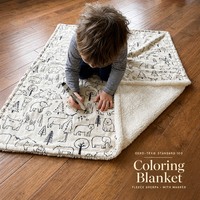 Kit de coloriage DIY pour couverture lavable, avec marqueur permanent, couverture Sherpa à dessiner pour enfants et adultes