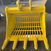 Saringan Lumpur Pelangi Tipe Skeleton Sieve Q355/NM400 Baja Bergerigi 0.1-8.7m³ Untuk Excavator 20T Backhoe, Perlengkapan Pabrik