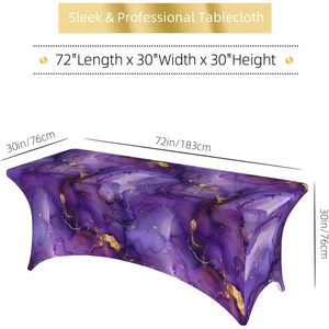 Nappes rectangulaires en marbre violet, luxe, extensibles, en spandex, pour mariage, banquet, décoration de la maison, stock, hôtels, Chine - Product Image 3