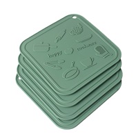 Sous-plat carré classique en silicone gaufré, résistant à la chaleur, écologique, pour casseroles et bols