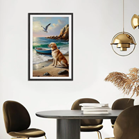 Impression numérique sur toile moderne, peinture d'animaux, chien, mouette, art mural, impression haute définition pour la décoration de la maison