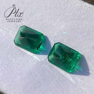 Esmeralda <span class=keywords><strong>colombiana</strong></span> cultivada en laboratorio de corte radiante hidrotermal 0,3-5CT rodamiento de inclusión de todas las formas piedras preciosas sueltas para joyería - Product Image 2