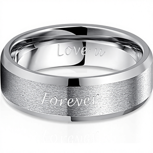 Cloyo 6mm <strong>Men's</strong> Silver Tungsten Carbide Wedding Band <strong>Promise</strong> <strong>Ring</strong> Matte Finish Beveled Edge Comfort Fit Size L 1/2-Z 1/2 - Product Image 1