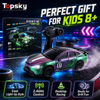 TOPSKY TOYS Mini voiture RC à l'échelle 1:64 4 roues motrices - Matériel plastique, batterie requise, utilisation en intérieur, pour les enfants de 8 à 13 ans