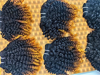 Lot de Cheveux Durables 6 Pièces en Un 10"12"14" 200 Grammes Tissages en Cheveux Humains Bouclés en Spirale Teints par Immersion