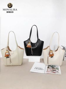 2025时尚潮流高品质PU女式大容量手提袋蒙娜丽莎防水斜挎包带手提包纯色 - Product Image 2