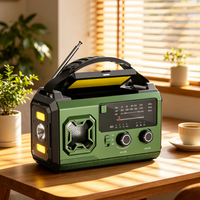 Radio d'urgence portable 20000 mAh alimentée par USB avec lampe torche LED rechargeable AM/FM, manivelle et énergie solaire, chargement Type-C